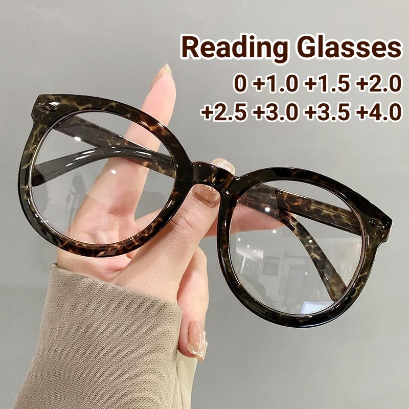 Retro Black Round Presbyopia Glasses Unisex Oversized Anti Blue Light Reading Glasses for Women Far Sight