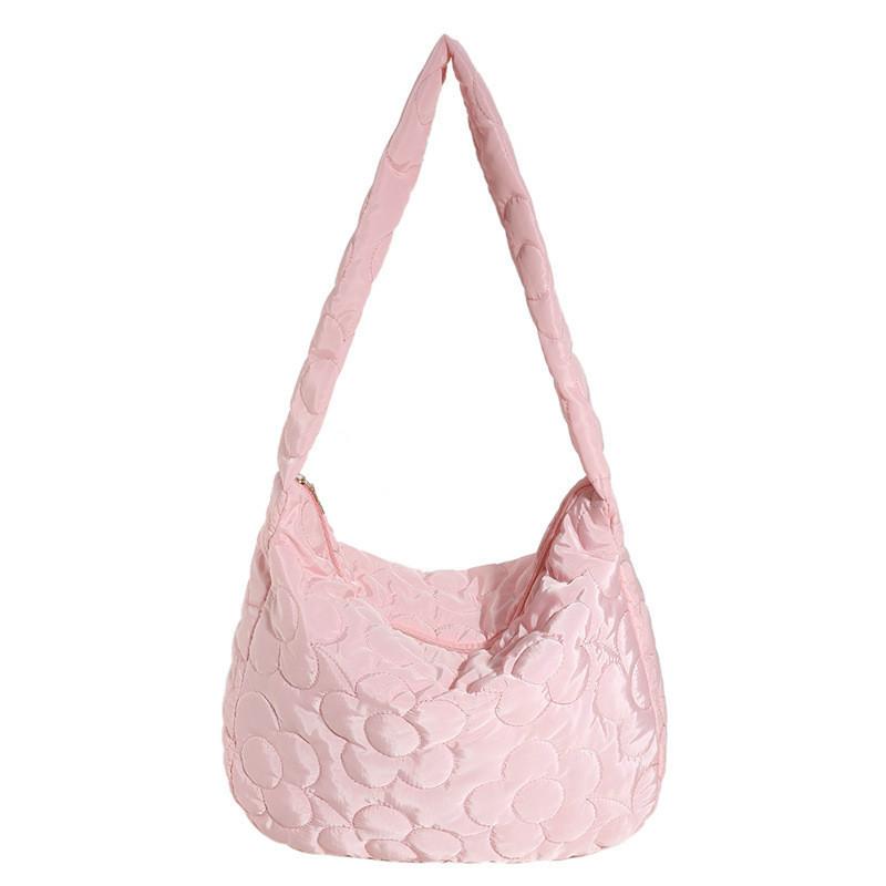 Chic Korean Style Cotton Tote Bag For Women 2023 New Pleated Cloud Bag Autumn Winter