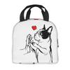 Boston Terrier Lieben Herrchen Hunde Tragbare Lunchboxen Auslaufsichere Kühltasche Thermische Lebensmittelisolierte Lunchtasche Schulkinder