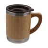 Bamboo Thermos Insulated Mug 304 Stainless Steel Double Layer Inner Travel Cup Flip Lid Eco-Friendly Office Cup Coffee
