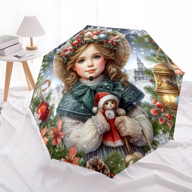 Victorian Princess Umbrella Automatic Open/close, Sturdy Iron Frame & 8-Rib Structure, Umbrella for Women & Men, Christmas Gifts