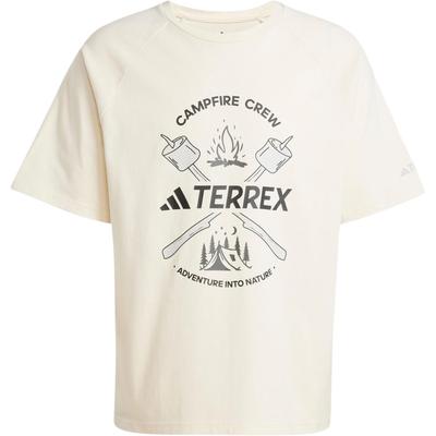 Terrex SS25 Logo Miękka Wygodna Oddychająca Koszulka z Krótkim Rękawem Męska Top Off-White JI8317