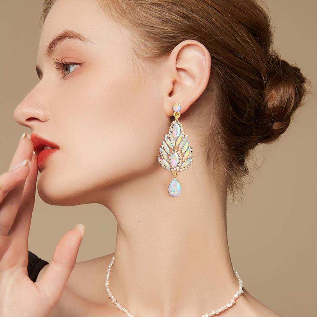 Luxury Rhinestone Bridal & Evening Long Earrings – Shining Crystal Drops for Women