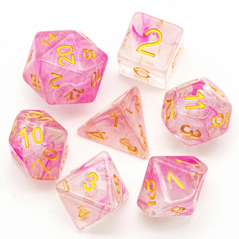 Cusdie D&D Rauchwürfel Dungeons and Dragons 7 mehrseitiges Würfelset D4 D6 D8 D10 D% D12 D20 für Rollenspiele Brettspiele