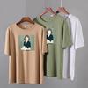 Hirsionsan Kawaii z nadrukiem T Shirt kobiety lato eleganckie podstawowe luźne ubrania estetyczne Harajuku koszulki z nadrukami kobieta Casual bawełniany top