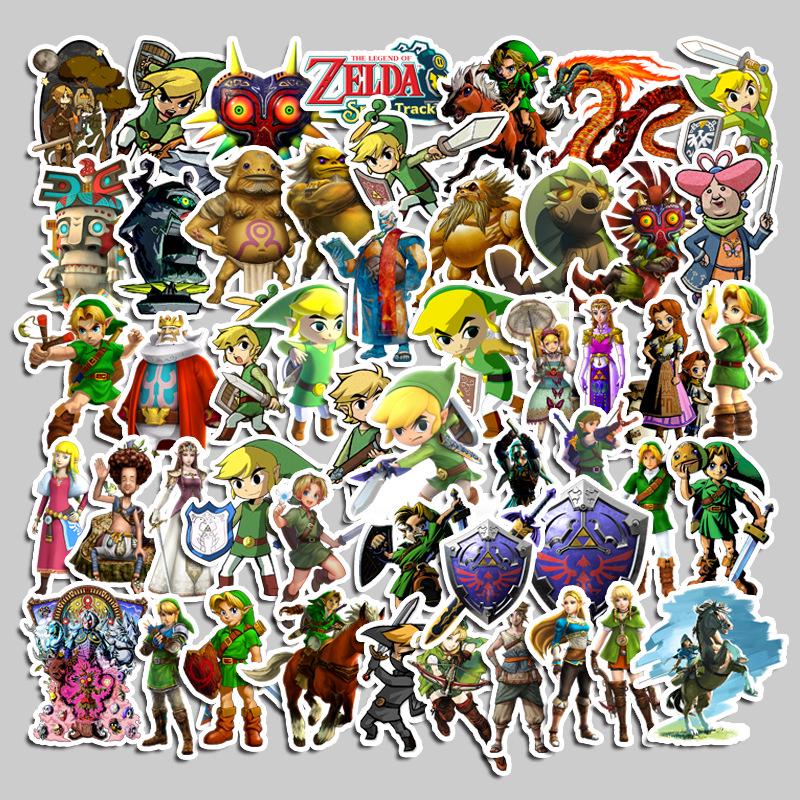 Водонепроницаемый набор наклеек The Legend of Zelda: 50 декалей для DIY-альбома для чемодана и ноутбука, не оставляющих следов