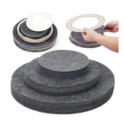 1set Felt Dish Protection Pad Bowl Anti-Friction Pad Soft Board Storage Packing Food Plate Divider Separator Protectors