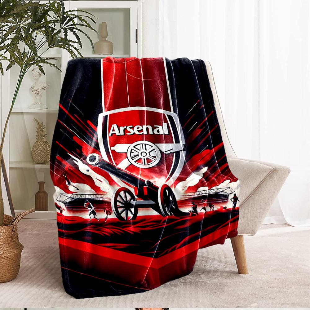Arsenal F.C Theme Printed Blanket - Perfect for Couch, Bed, Travel & Outdoor Use | Machine Washable, Cozy & Durable.