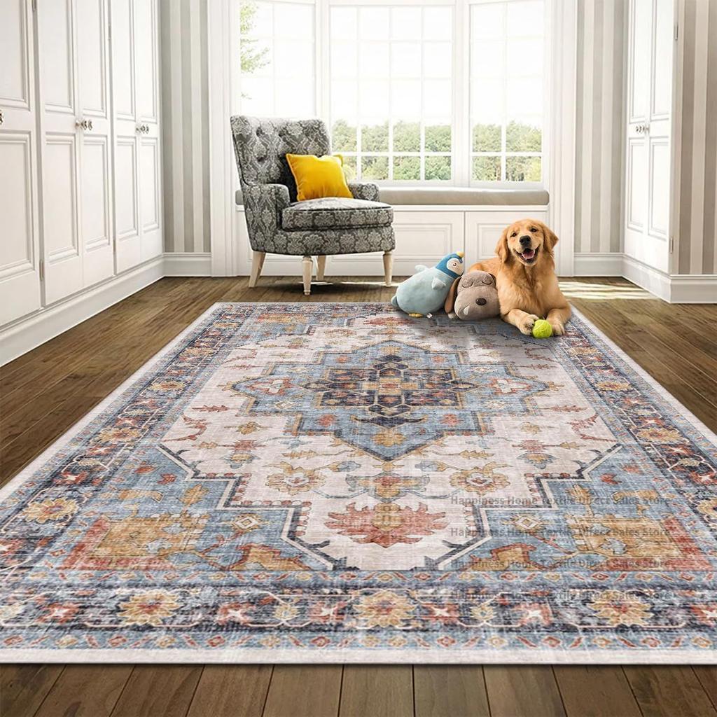 Nordic Persian Style Bedroom Living Room Large Carpet Non-slip Washable Decoration Office Area Rug Easy Clean Entrance Door Mat