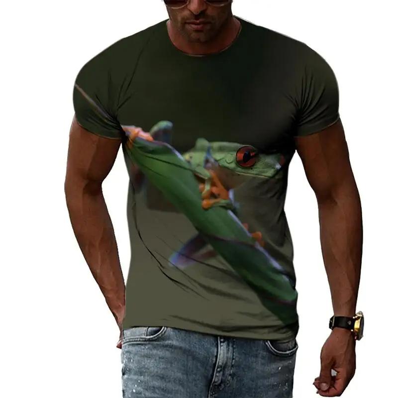 Funny Frog T-Shirts Animal 3D Print Streetwear Girl And Boy Fashion Oversized Short Sleeve T Shirt Kids Tees Tops Children's Clothing