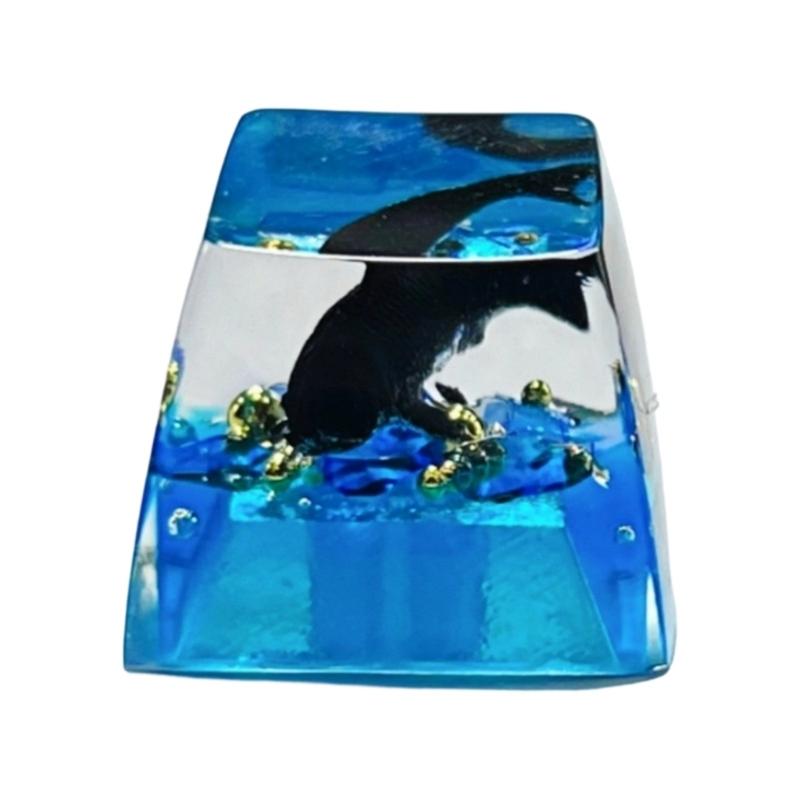 Unique Resin Fish Keycap For Mechanical Keyboards Switches With Glowing Design And Ergonomic Shape