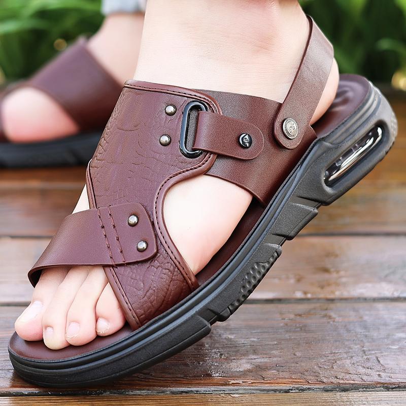 Fashion Sandals Men's Summer Peep-toe Youth Beach Shoes Dual-use Beach Slippers Non-slip Men Sandals Mens Shoes