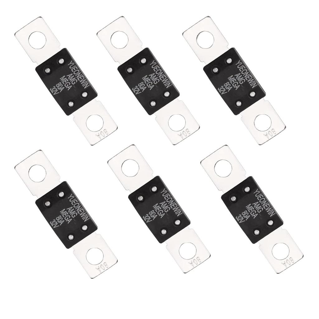 300A MEGA/AMG Fuses, 6 Pcs 300A MEGA/AMG High Current Fuse Bolt Down Auto Fuse Time Delay for Cars, Trucks, Construction Vehicles, Buses, Caravans,