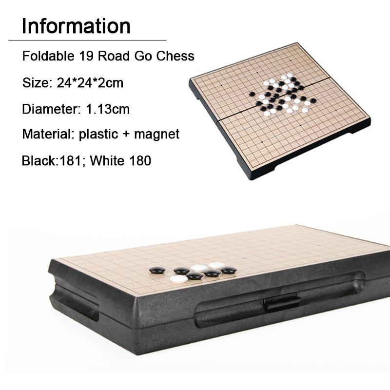 Go Chess Magnetic Go Game 19 Road 361 teile/satz Weiqi Weihnachtsgeschenk Chinesisches altes Go-Klappschachbrett Kinderspielzeug Brettspiel