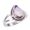 Natural Pink Amethyst Gemstone Handmade 925 Solid Sterling Silver Ring S.7 R2o61