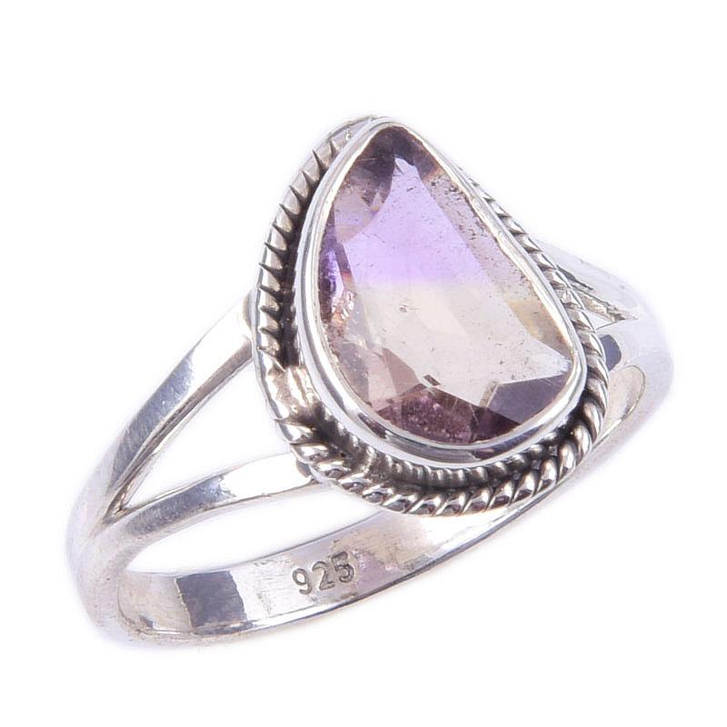 Natural Pink Amethyst Gemstone Handmade 925 Solid Sterling Silver Ring S.7 R2o61