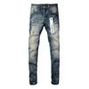 Blue Ripped Jeans High Street Casual Pants