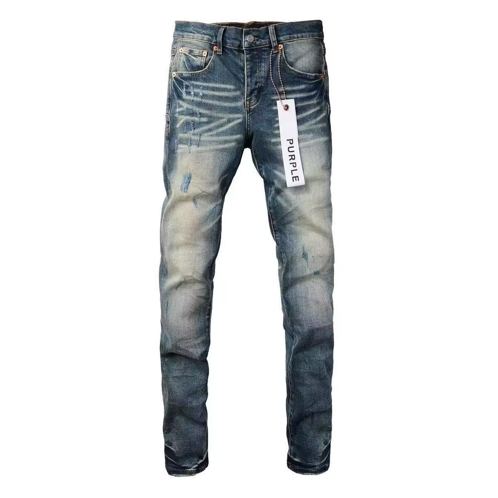 Blue Ripped Jeans High Street Casual Pants