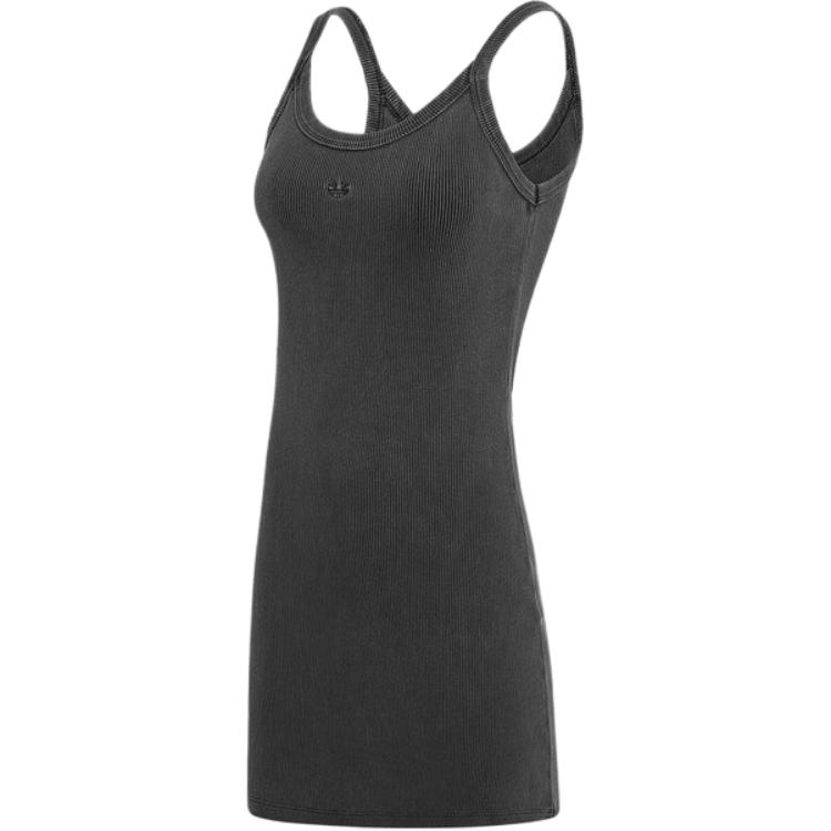 Adidas Originals RIB MINI DRESS Sleeveless Dress Women Gray JC7550 M