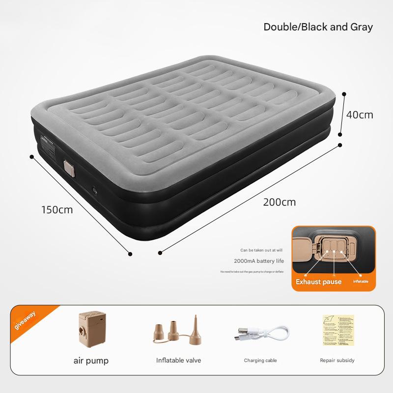 1-2 Person PVC Automatic Inflatable Mattress Camping Home Built-In Pump Bed Thickened For Indoor Outdoor Rest Lazy Sleeping Mat