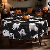 Single piece, Halloween tablecloth, black decoration, pumpkin abstract style, suitable for restaurantszyc
