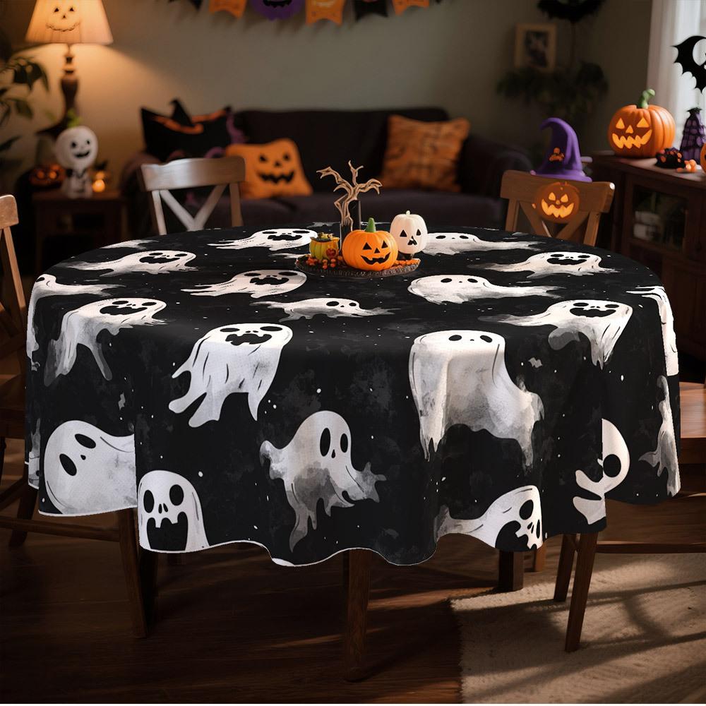 Single piece, Halloween tablecloth, black decoration, pumpkin abstract style, suitable for restaurantszyc