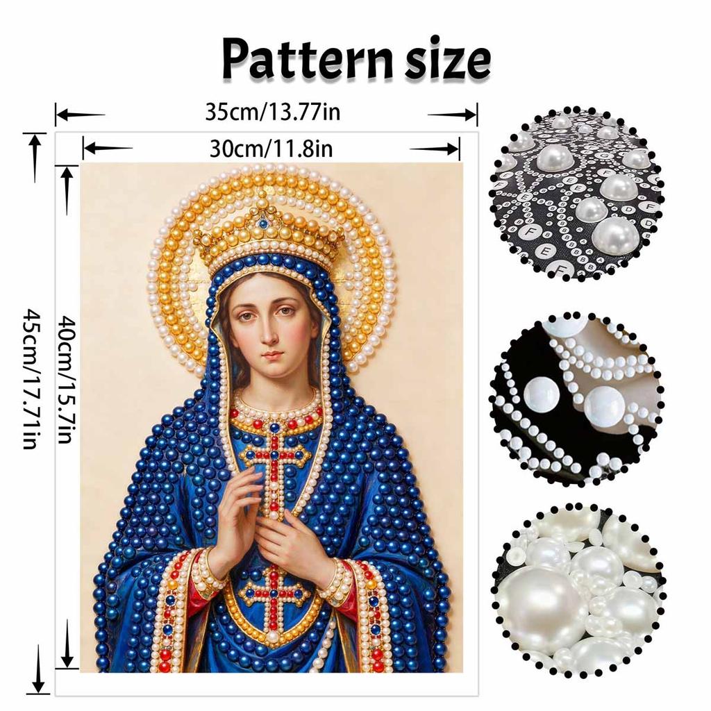 DIY 3D Pearl Diamond Painting Art Set Virgin Mary Catholic Religious Home Decor Art Set Wall Art