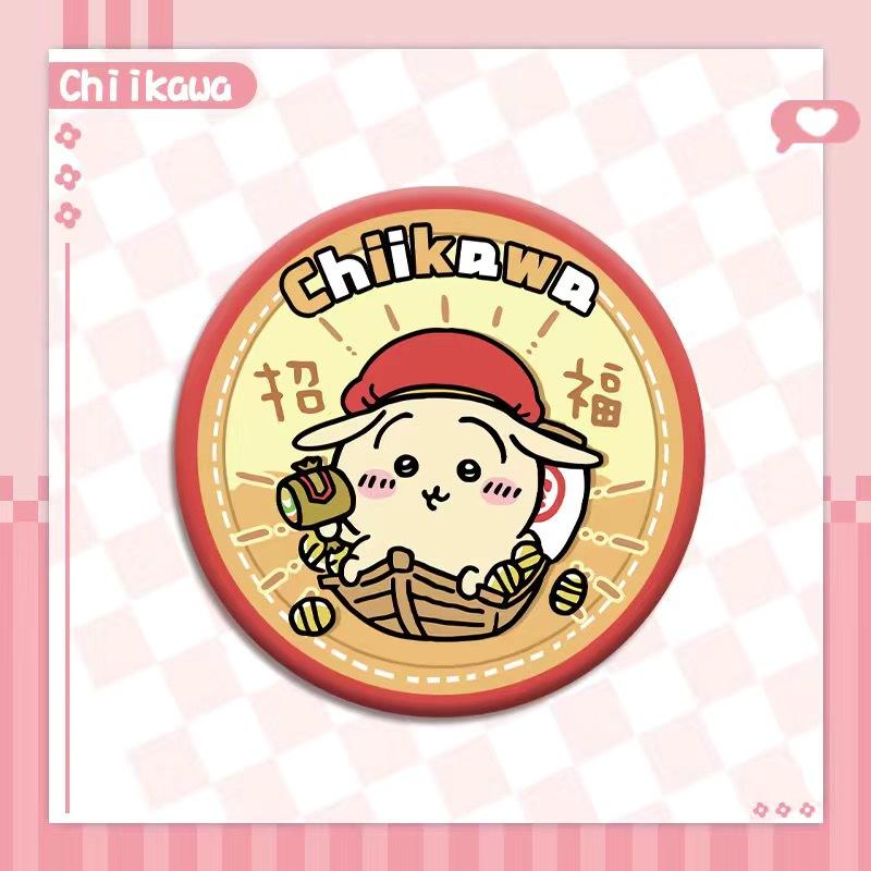 Chiikawa Jii Badge Emoticon Pack Usachi Hachiware Cute Cartoon Series Peripheral HD Tinplate Laser Bars Friend Gift