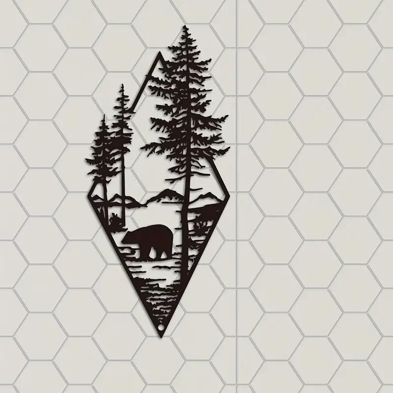 

Nordic Mountain & Waterfall Metal Wall Art - Decorative Metal Handicraft for Living Room 25x11.5cm