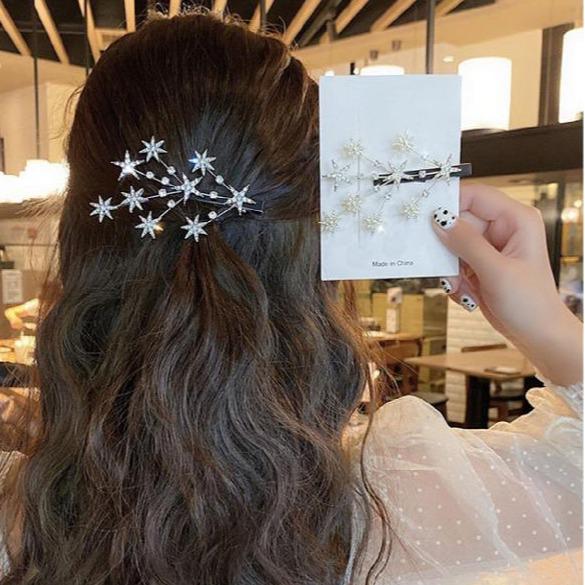 Mori Style Baby's Breath Hair Clip for Women - Korean Super Fairy Girl Bangs Side Hairpin