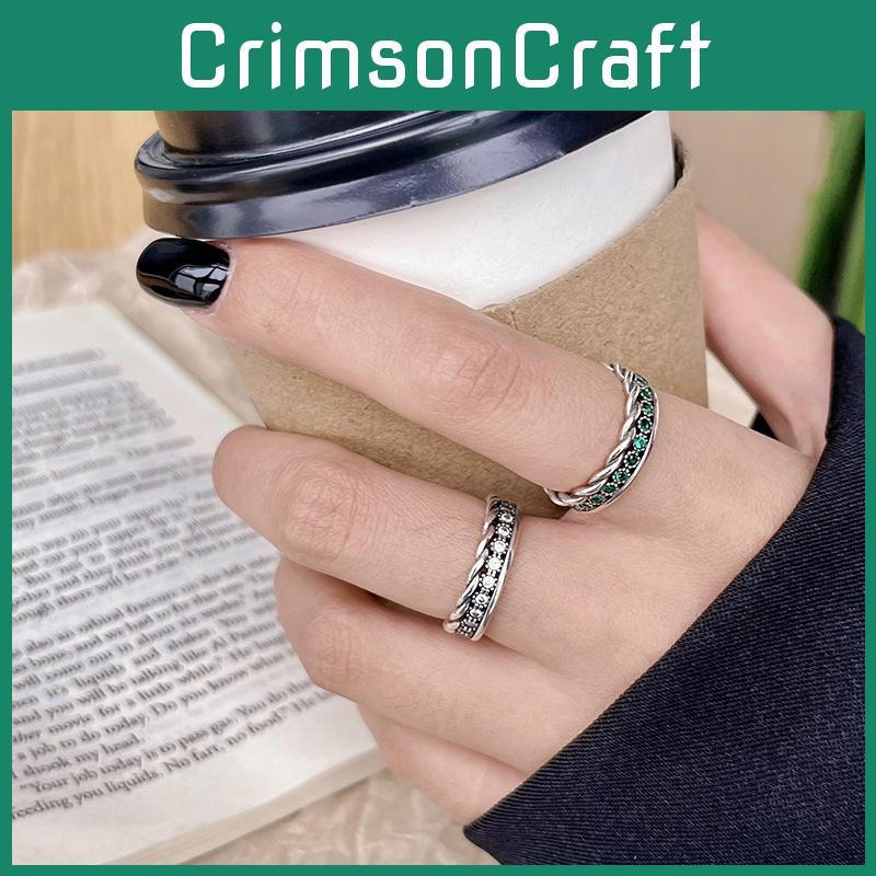 Elegant Retro Geometric Copper Ring For Women With Adjustable Open Design For Fashionable Style