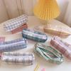 Large-capacity Plaid Pattern Pencil Case Kawaii Pencil Bag Funny Pencilcase Cartoon Students School Supplies Cosmetic Bag