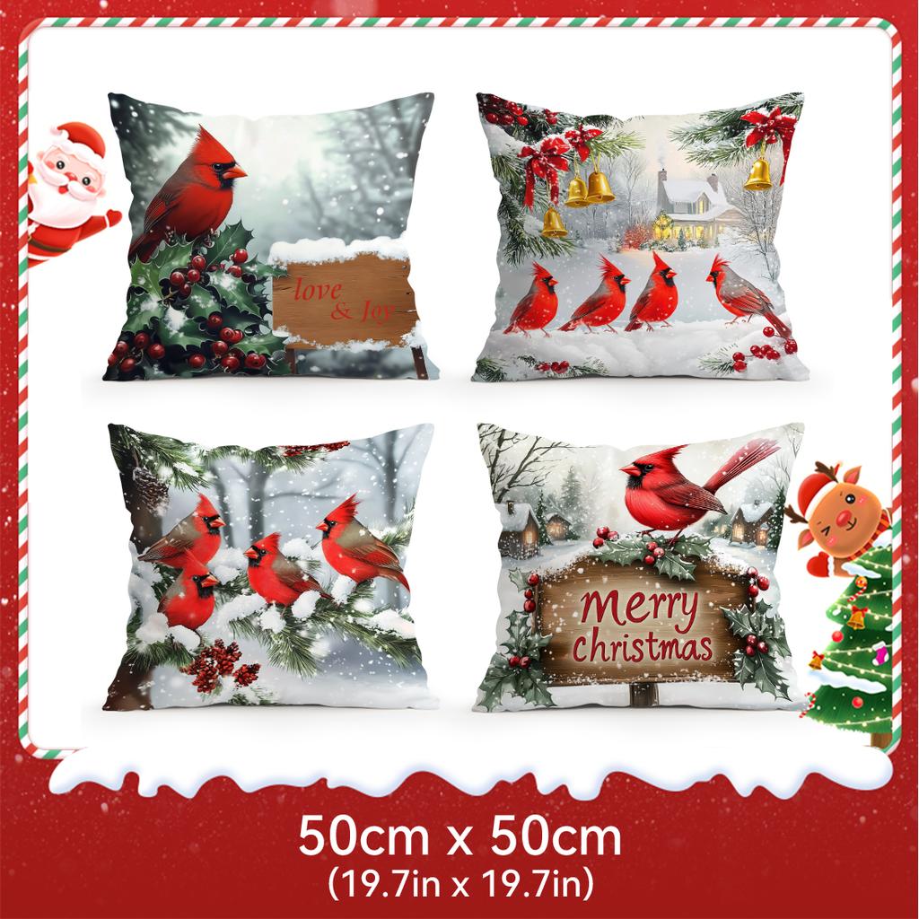 Christmas Red Bishop Pillowcase Bedroom Sofa Cushion Cover 100% Polyester Living Room Cushion Pillowcase Home Decor