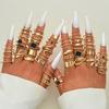 54pcs Chunky Black Droplet Heart Square Shaped Ring Set For Women Vintage Minimalist Geometric Metal Rings Daily Wear Jewelry