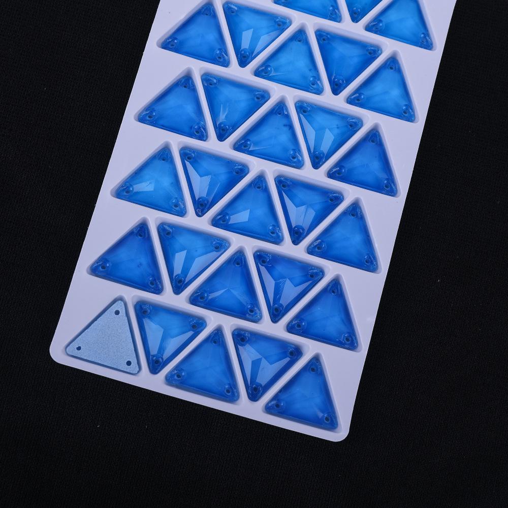 Neon Fluorescent Triangle Hand-Sewn Drill, Glass Rhinestone Flat Buckle Diy Accessories Clothing Wedding Materials Accessories