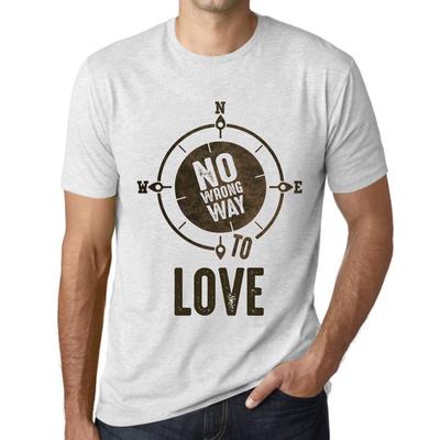 Men’s Vintage Tee Shirt Graphic T Shirt No Wrong Way Love Vintage White