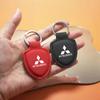 Auto Lederen Sleutelhanger Schild Styling Embleem Sleutelring Voor Pajero ASX Colt I200 Triton Ralliart Eclipse Lancer Outlander