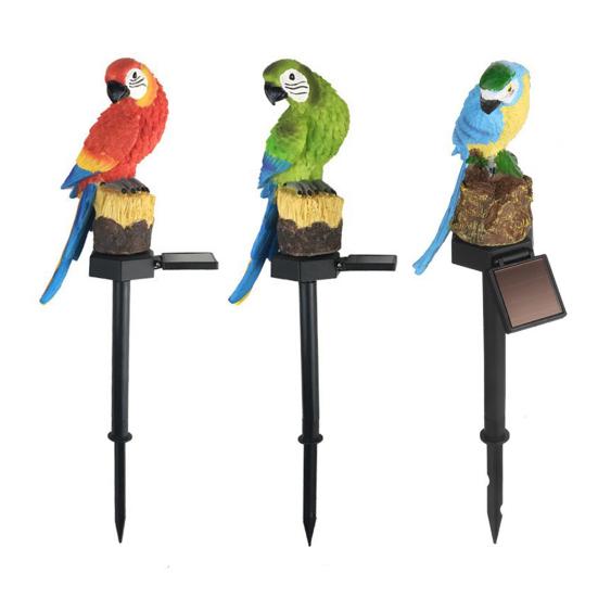 Solar Parrot Garden Light, Outdoor Resin LED Lawn Lamp, Cute Animal Yard Decor for Pathway Patio, Waterproof Landscape Night Light