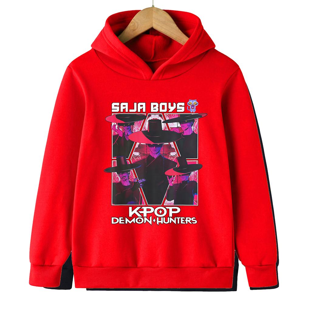 2025 Neu KPop Dämonenjäger Frühling Cartoon Lässig Bedruckt Mädchen Hoodie Mädchen KPop Kinder Jungen Hoodie Top Sweatshirt
