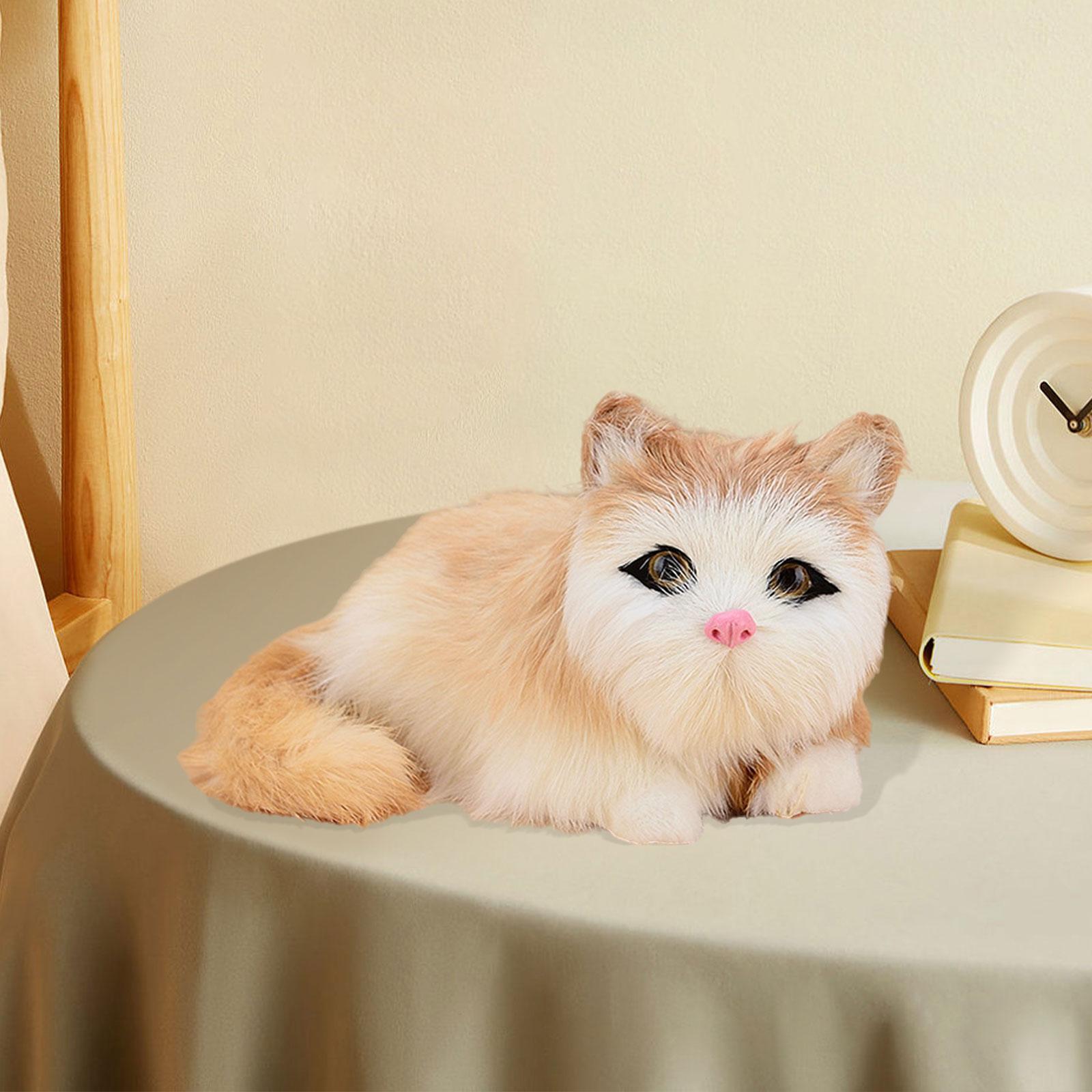 Collectible Cat Stuffed Animal, Realistic Plush Toy for Children