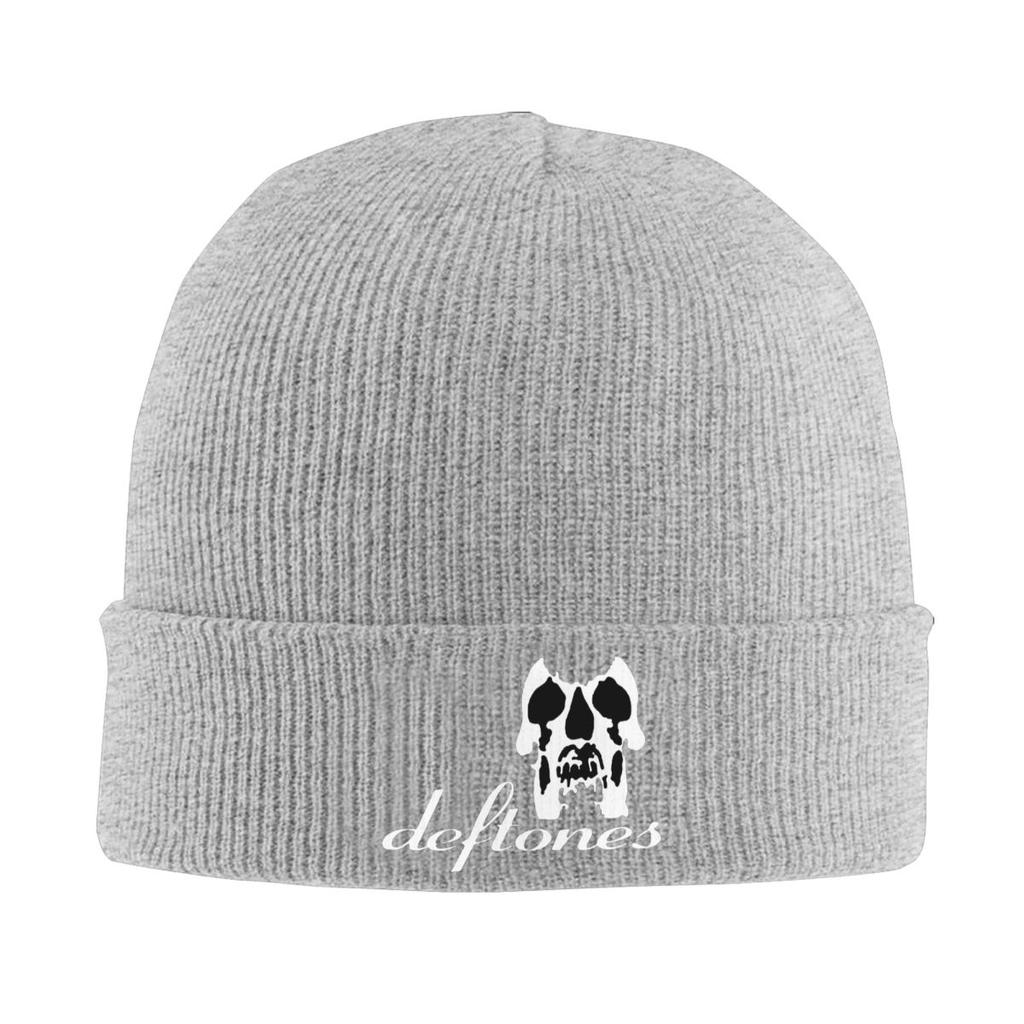 Cappello a Cuffia in Maglia Calda PP Teschio Deftone Bianco Ohms Intorno Berretto Invernale a Cuffia Skullies Berretti Hip Hop per Unisex
