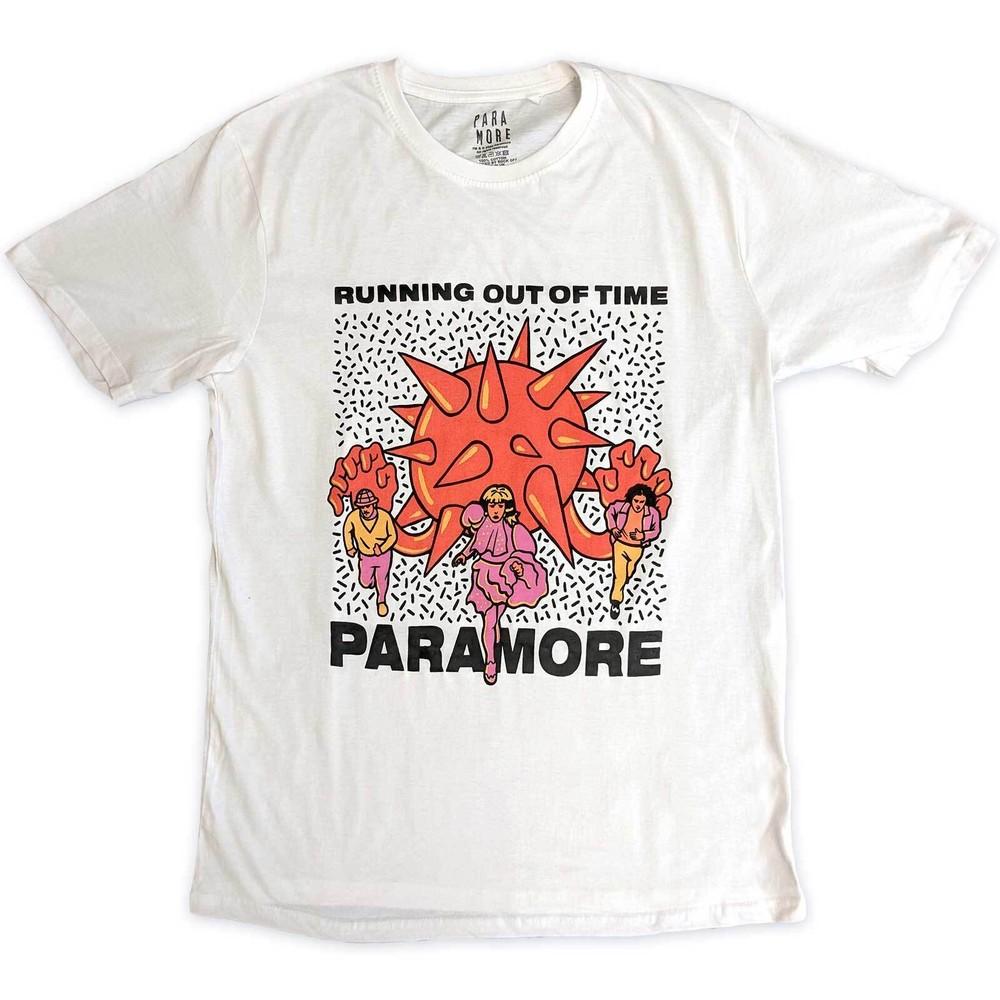 

Paramore T-Shirt Running Out Of Time Band Official White New XL