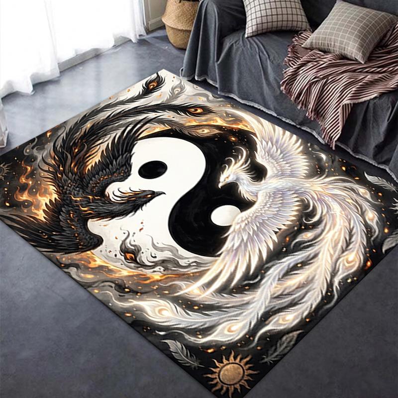 2025 New crowned Crane Carpet Rug for Living Room Bedroom Home Sofa Decoration,Kids play Non-slip Floor Mat98