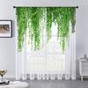 Watercolor Floral Nordic Leaves Sheer Voile Curtain For Living Room Bedroom Kitchen Window Transparent Chiffon Tulle Curtains