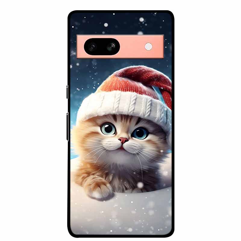 Per Google Pixel 7a 5G Custodia 6.1" Cover Fiori Bordo Nero Silicone TPU Morbida Cover Posteriore Per Google Pixel7a 2023 Custodia Telefono Fundas