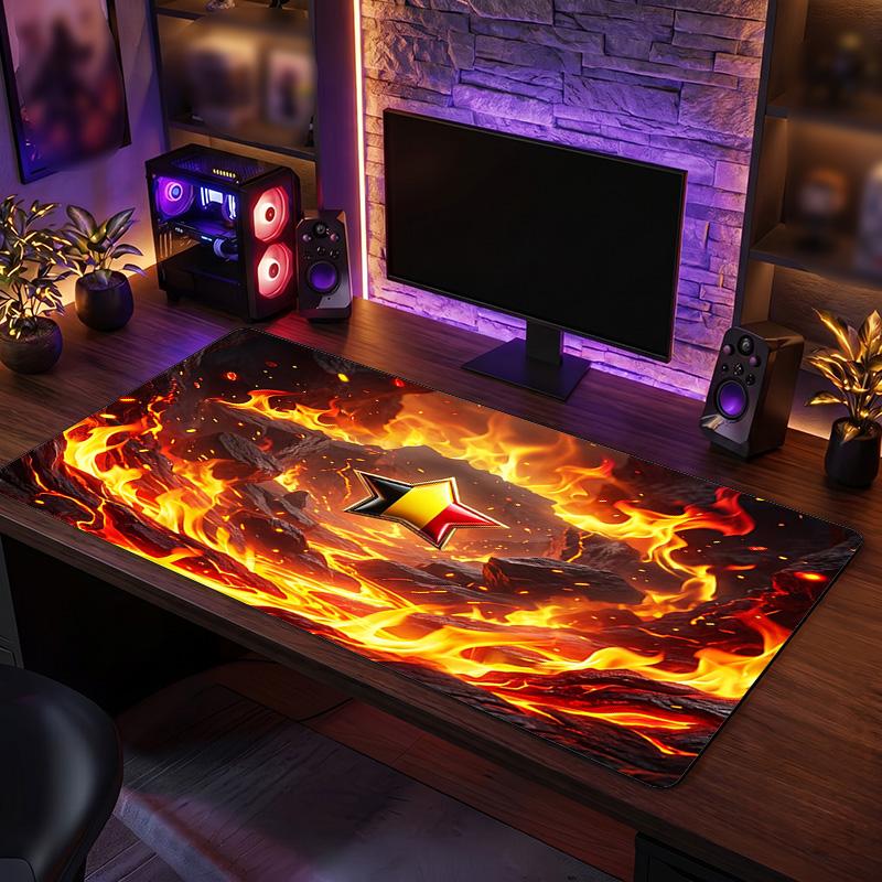 Belgium Football Crest Mouse Pad, Extended Non Slip Rubber Desk Mat for Gaming Office Laptop Fan Gift