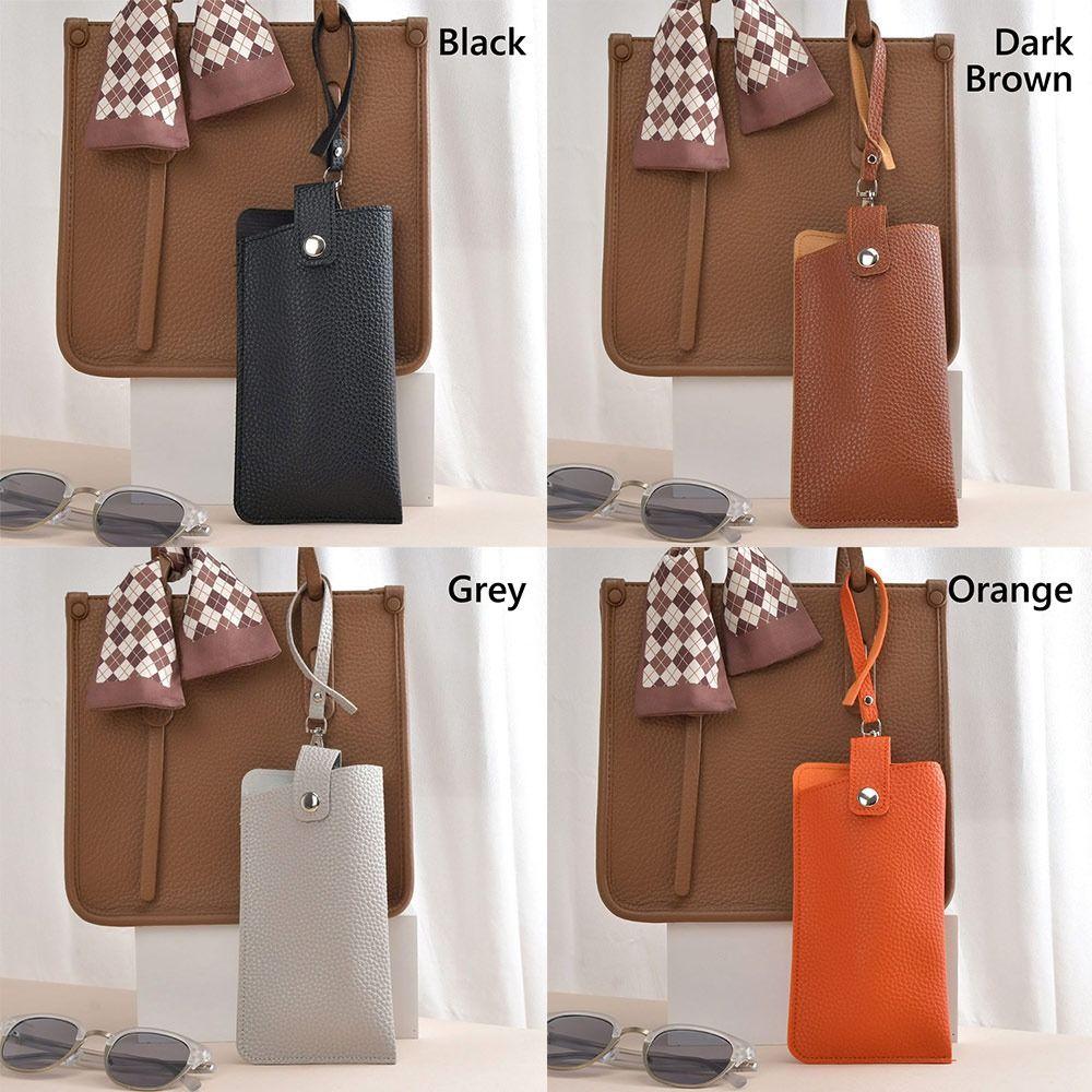 Einfarbige Sonnenbrillentasche PU-Leder Sonnenbrillenhalter Brillen-Zubehör