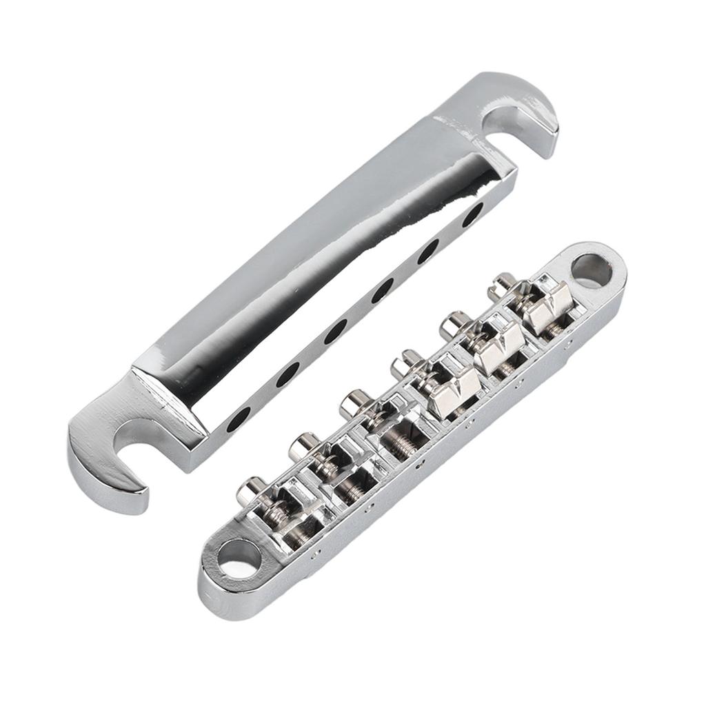 Vintage Guitar Bridge Set Stop Bar Tailpiece 6 Strings Electric Guitar Zinc Alloy Bridge Tailpiece