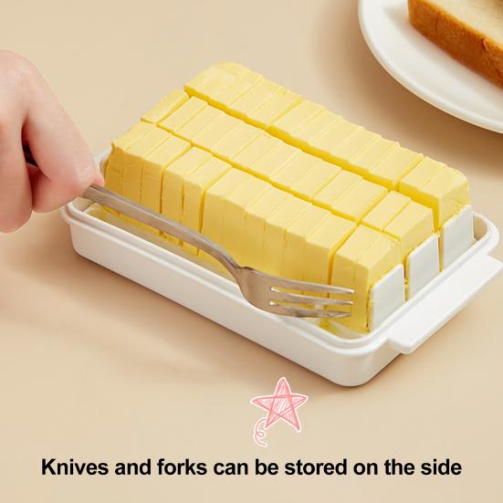 Butter Keeper Butter Stick Holder with Transparent Lid Butter Dish for Refrigerator BPA-Free Butter Storage Rack for Cheese Margarine