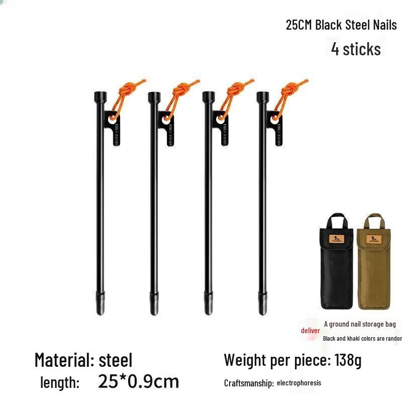 Camping Tent Ground Pegs & Guy Rope Set